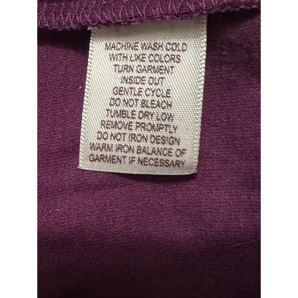 SELF ESTEEM Royalty Tee Shirt Top Womens Large Purple & Silver Slim Fit Blouse - Picture 8 of 14